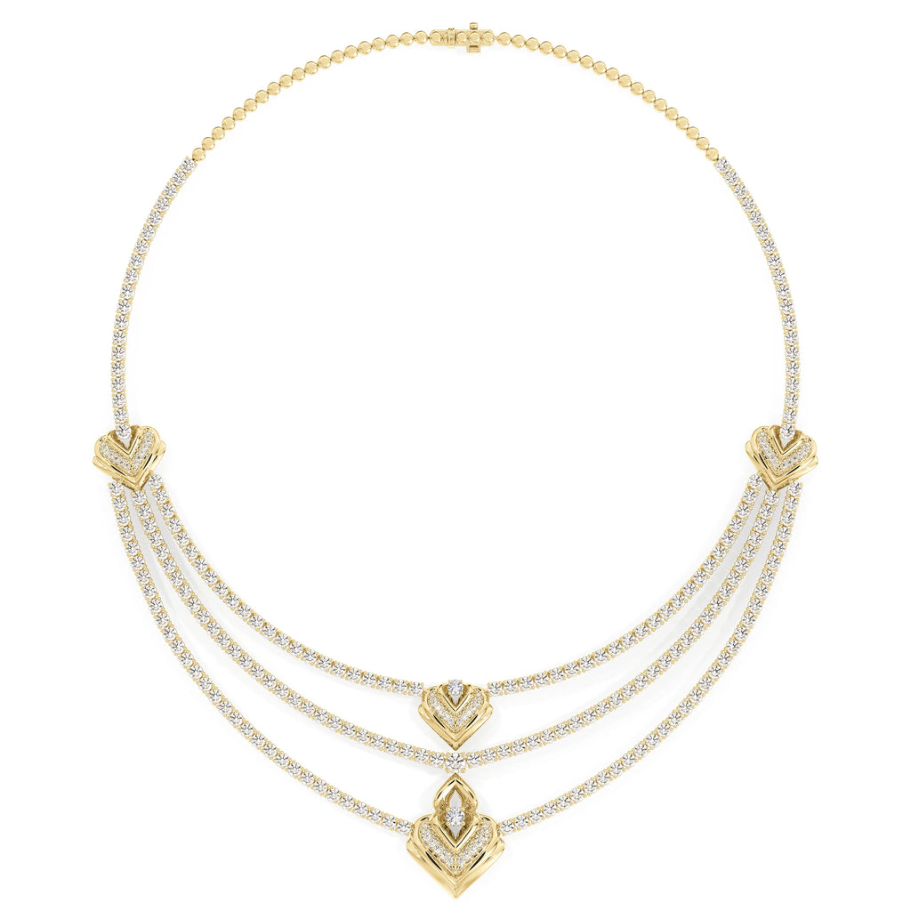 Swarna Diamonds three Lines Necklace
