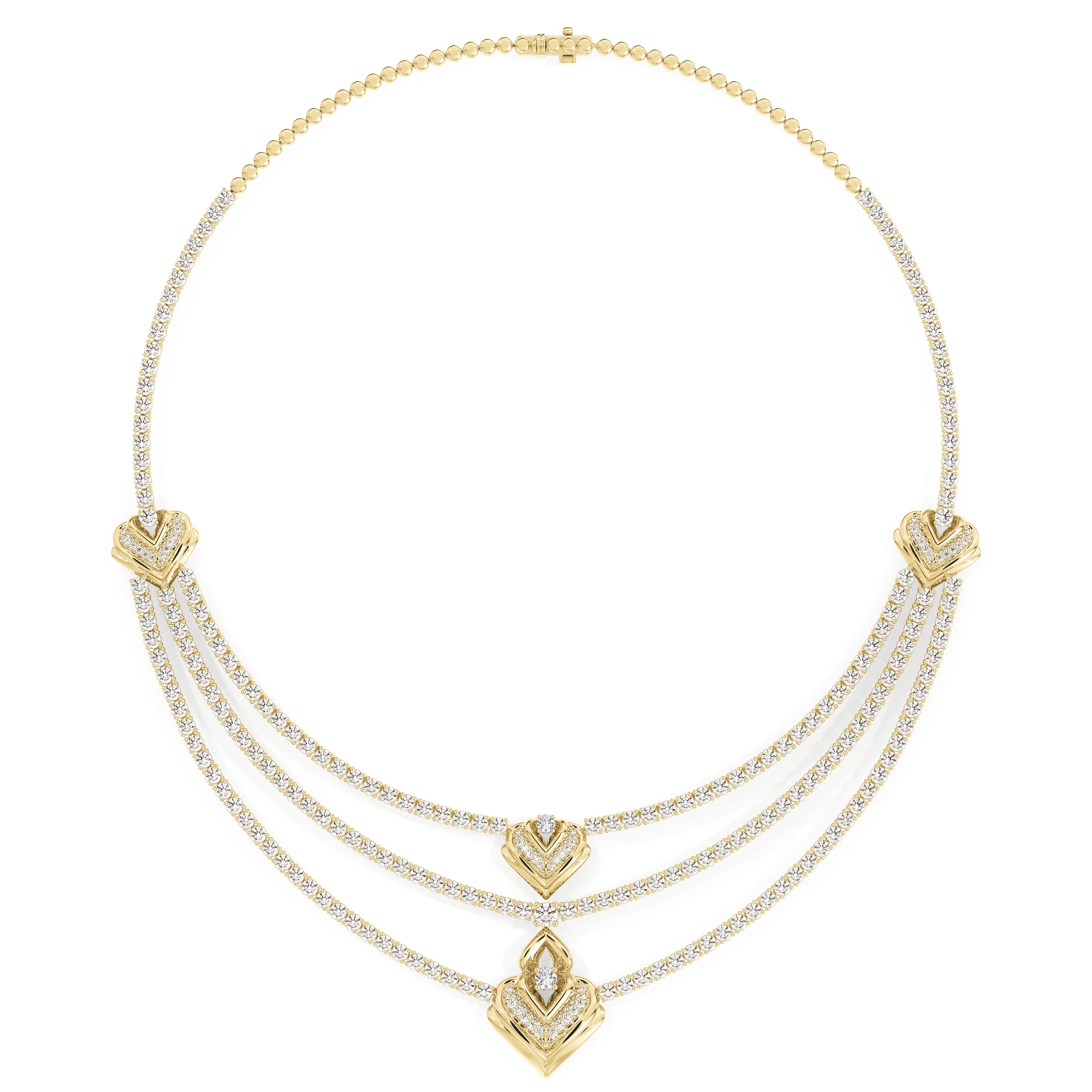 Swarna Diamonds three Lines Necklace