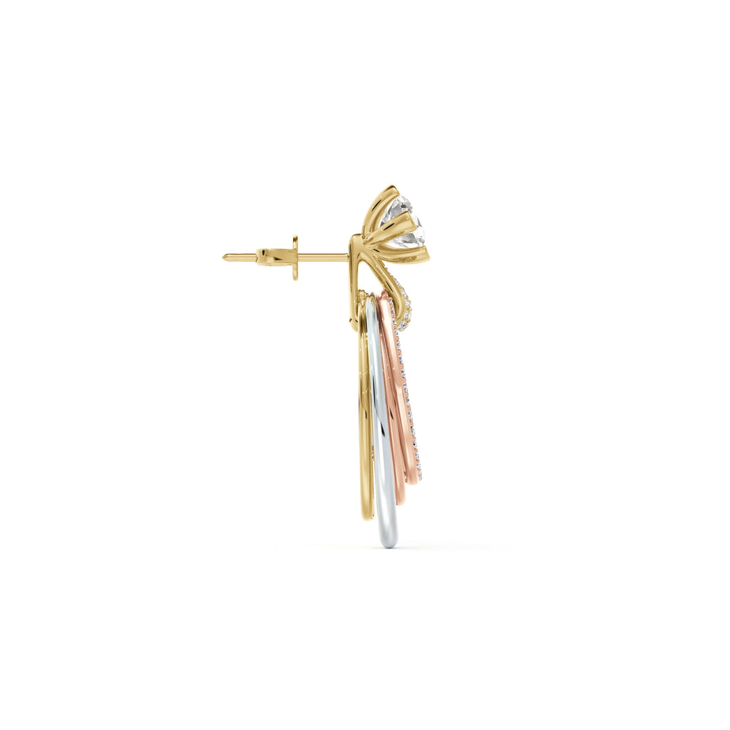 Swarna Diamonds Semi Arc Halo Earrings