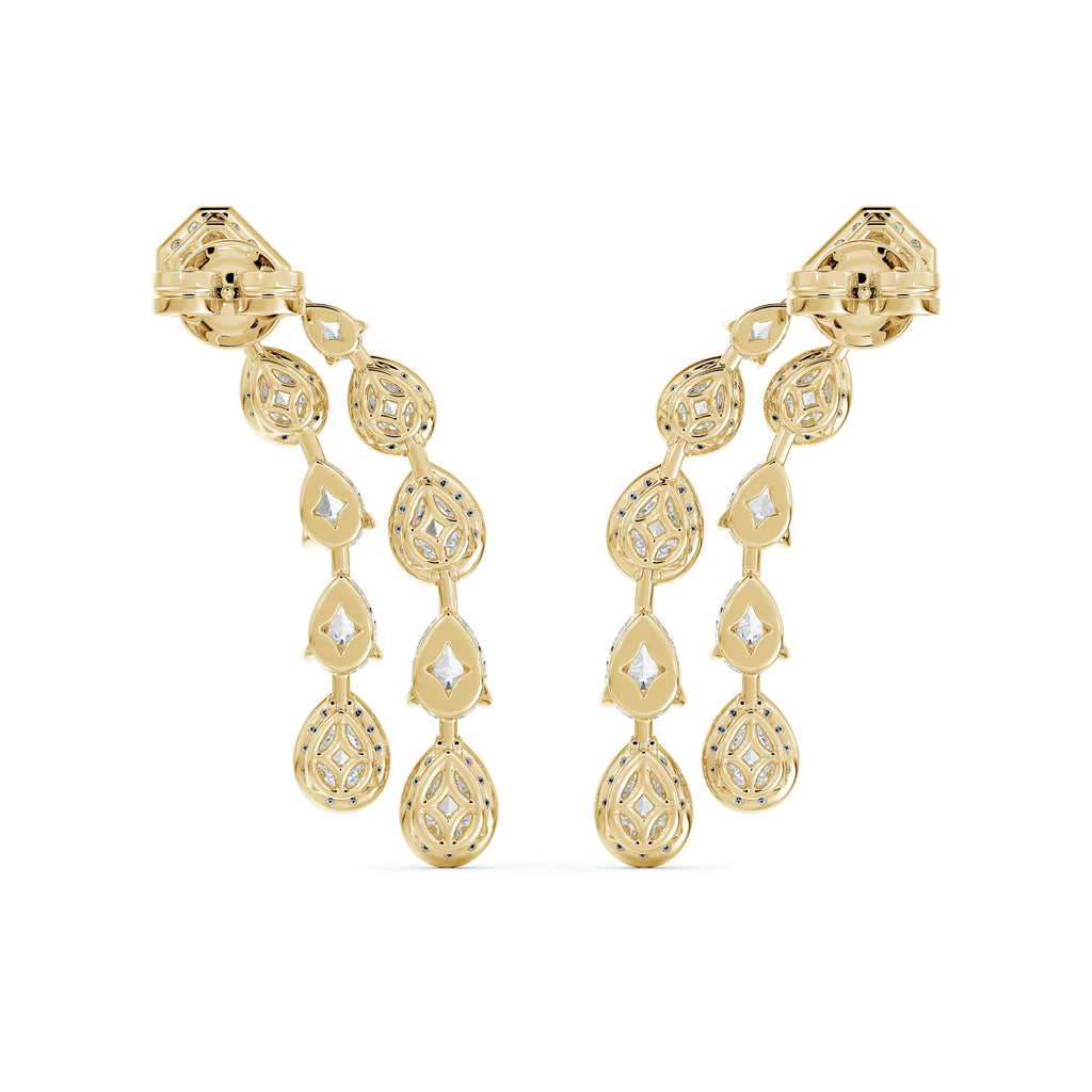 Swarna Diamonds Semi Arc Halo Earrings