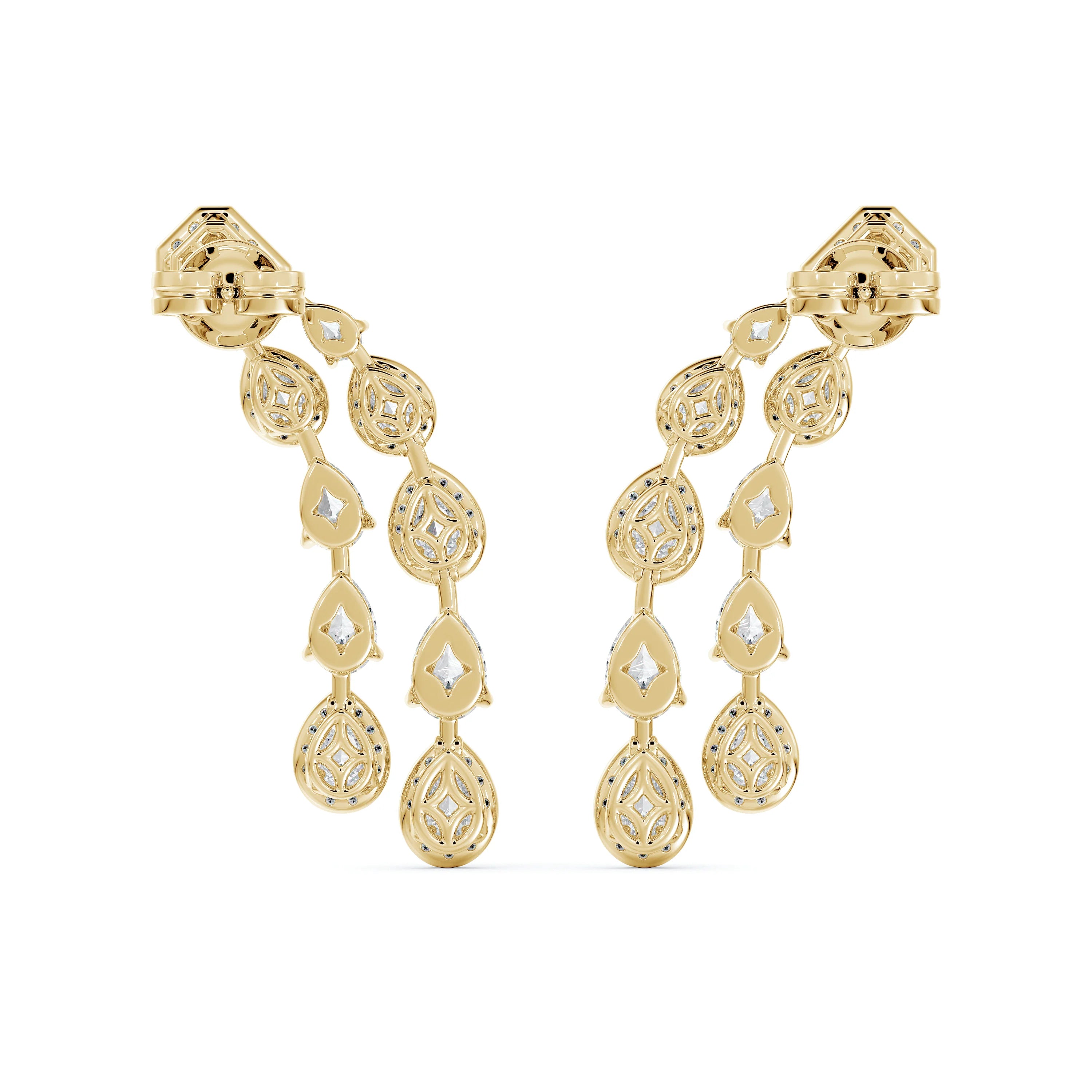 Swarna Diamonds Semi Arc Halo Earrings