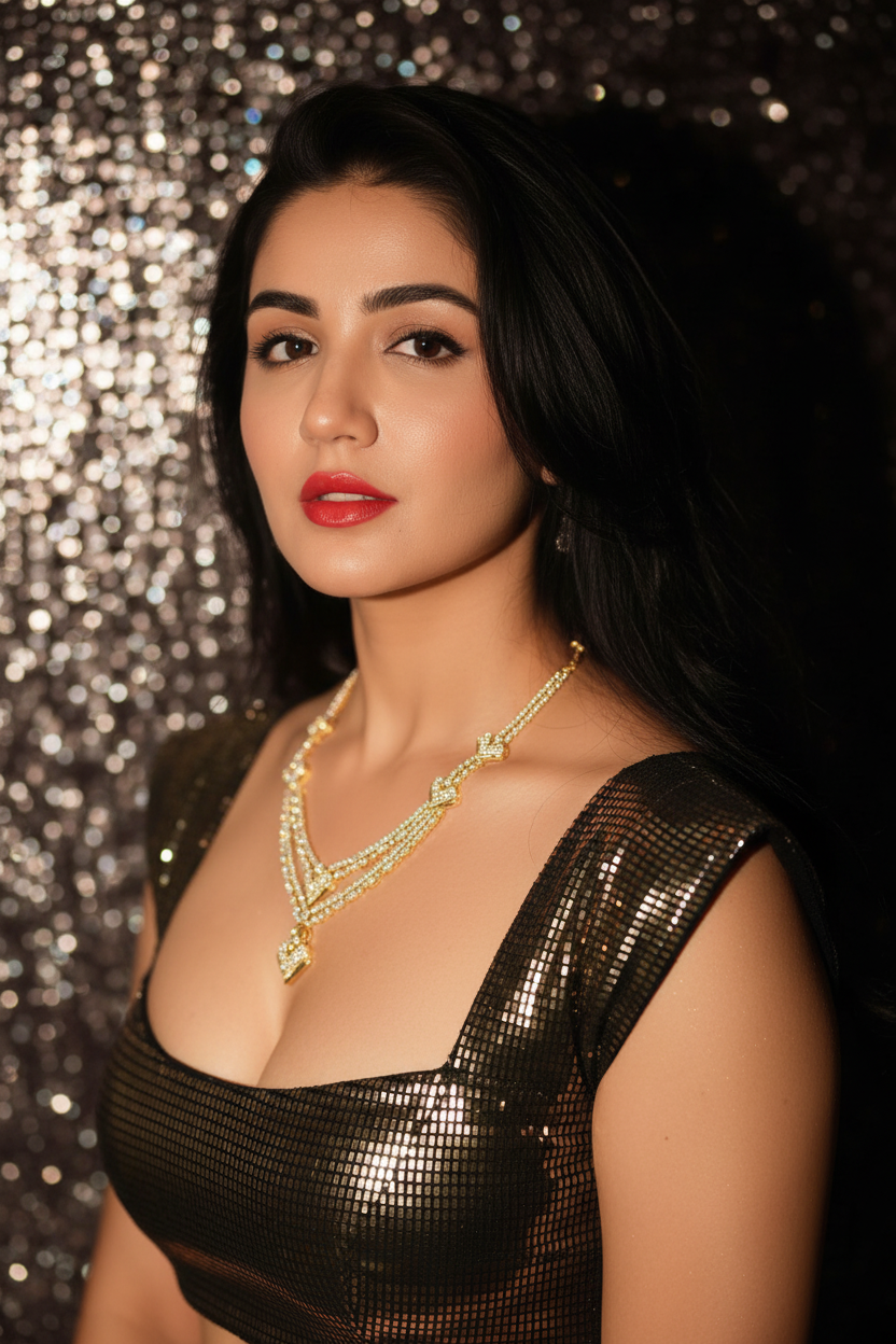 Swarna Diamonds Two Line Necklace - Three Quarter Angle