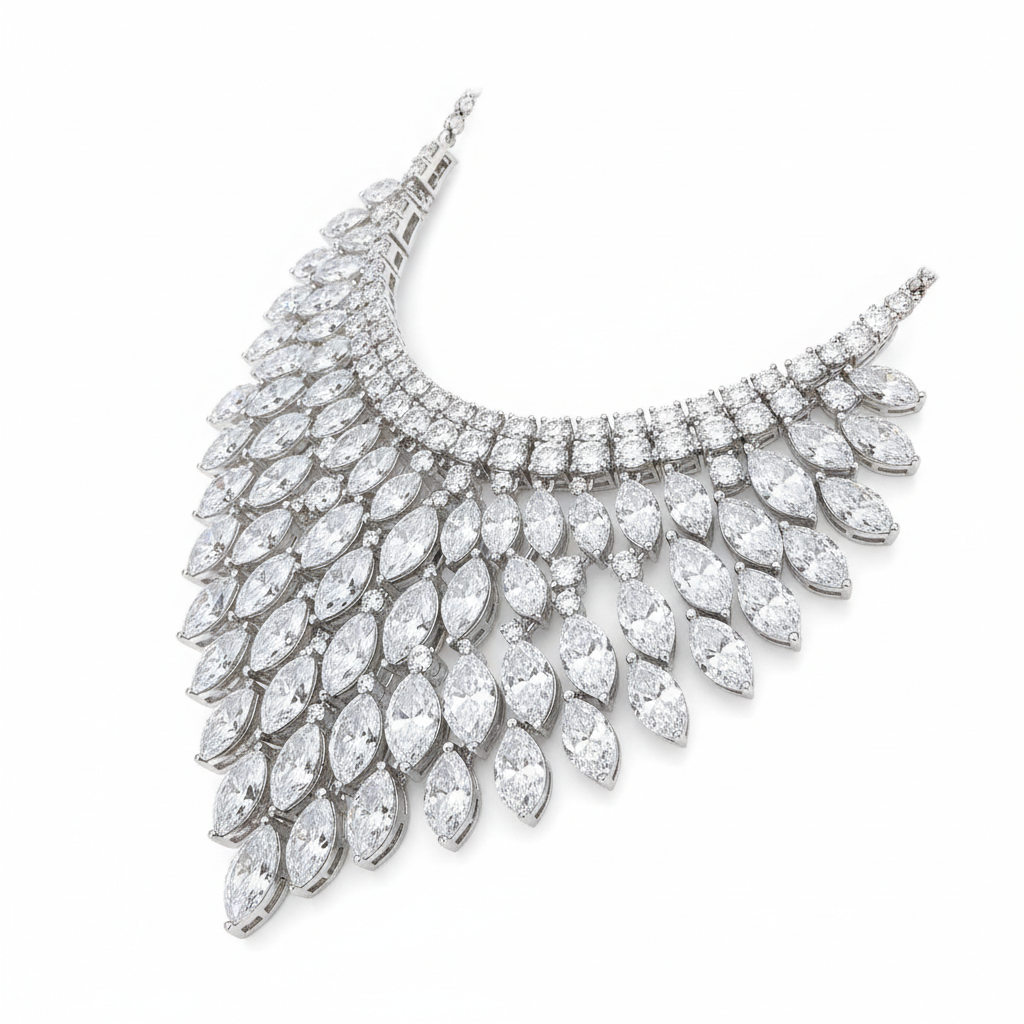 Pankh Dhara Diamond Necklace - Side View