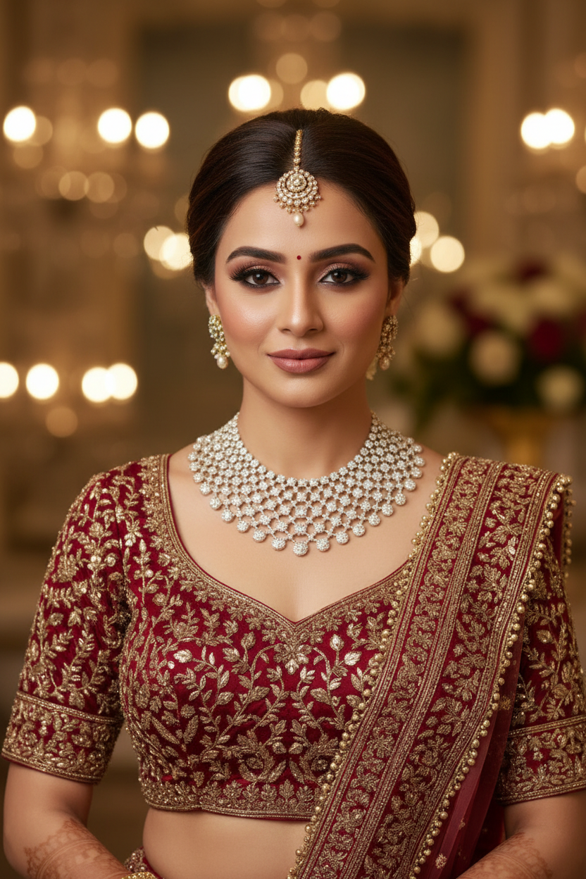 Eternal Sparkle Diamond Necklace - Bridal Model
