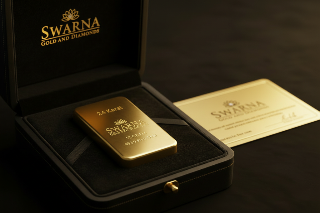 Swarna 10g Fine Gold Bar in luxury gift box