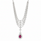 Veloria Drift Diamond Necklace - Side View