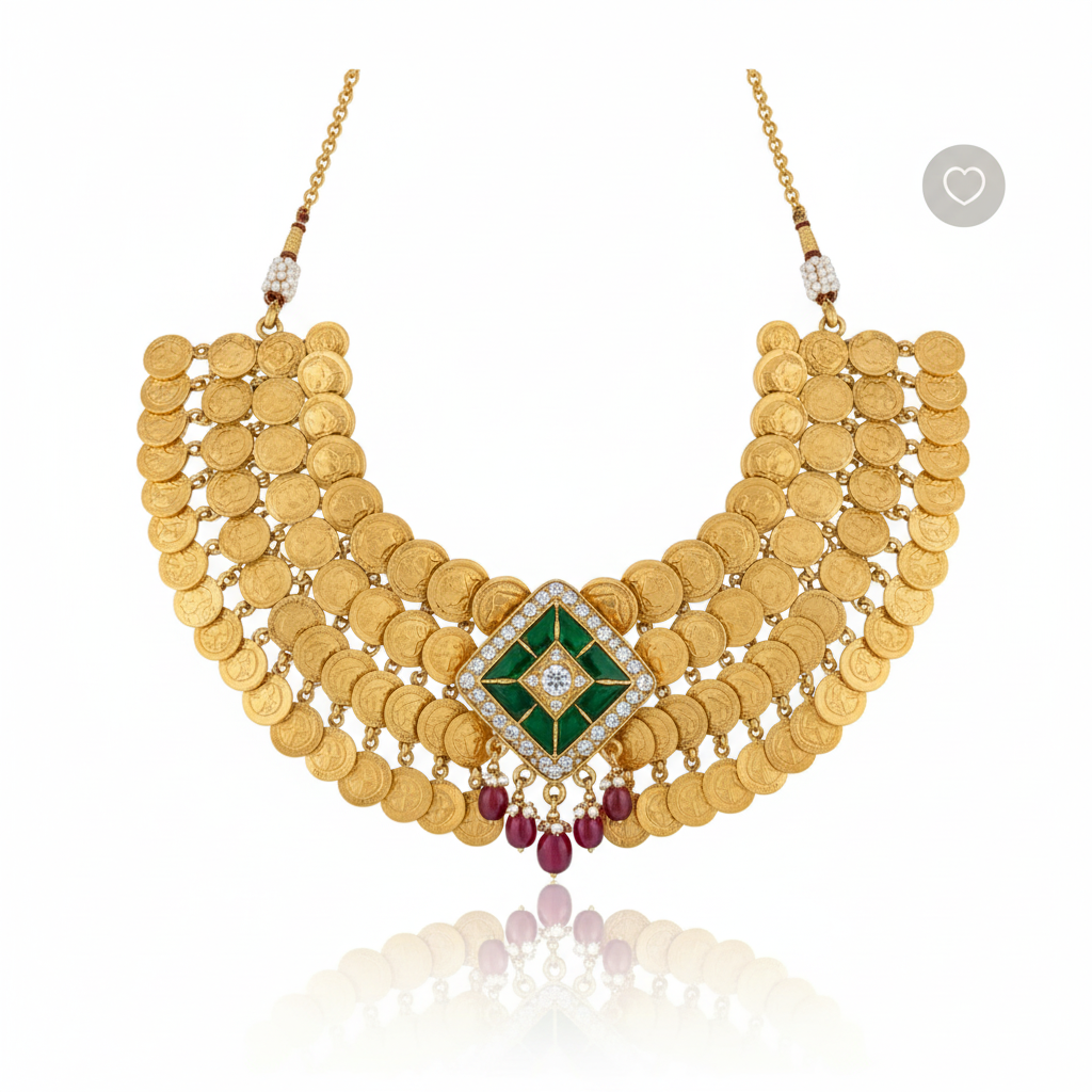 Madhavi Gold Bridal Necklace – Front View