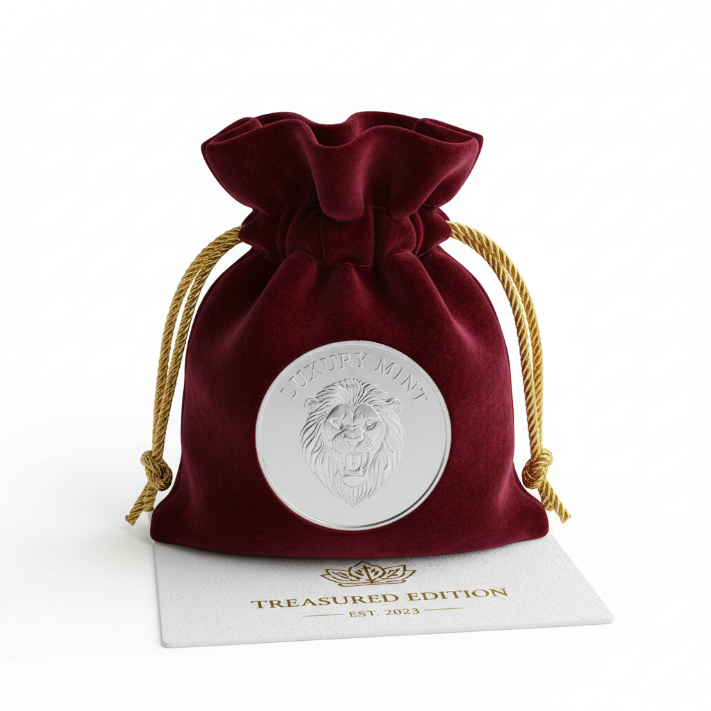 100 Gram Silver Coin Premium Velvet Packaging