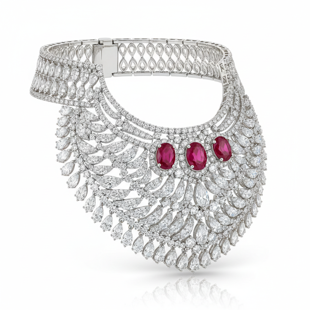 Mahroosh Diamond Necklace - Side View