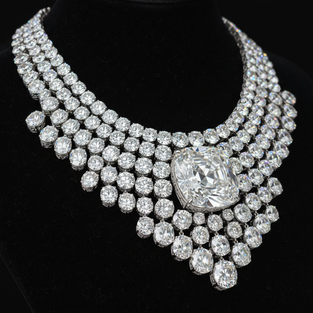 Maharani Diamond Bib Necklace – 20 Carat Flawless GIA Certified