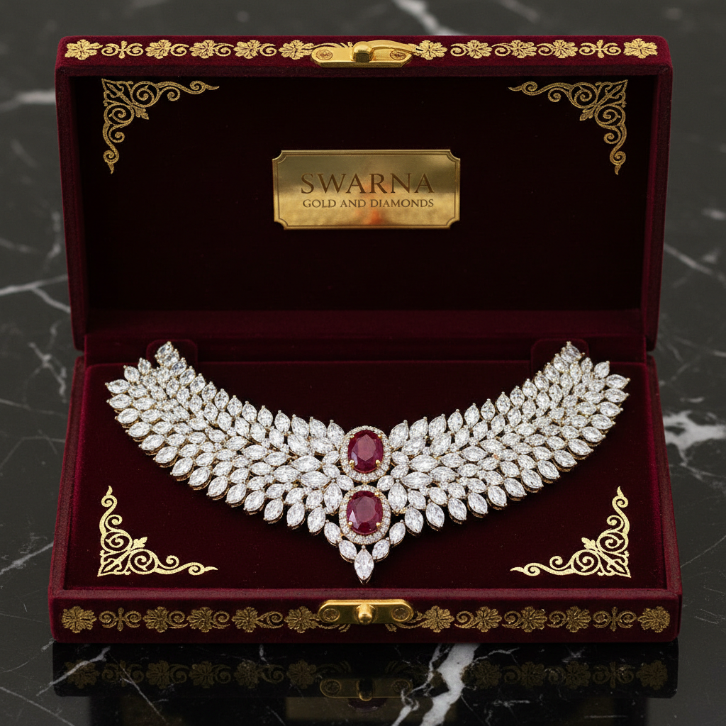 Mahroosh Diamond Necklace - Swarna Packaging