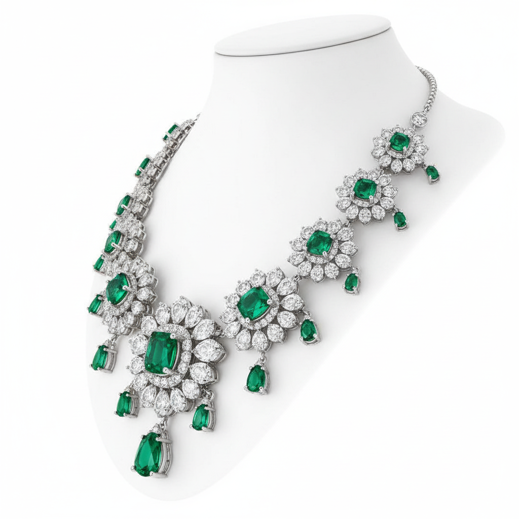 True Bloom Diamond Necklace - Side View
