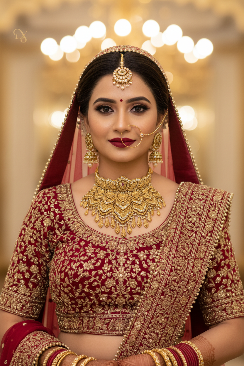 Indian Bride wearing Swarnika Gold Necklace
