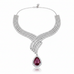 Veloria Drift Diamond Necklace - Front View