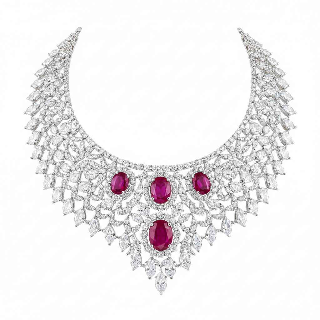 Mahroosh Diamond Necklace - Front View