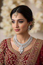 Indian Bride wearing Imperial Diamond Statement Necklace