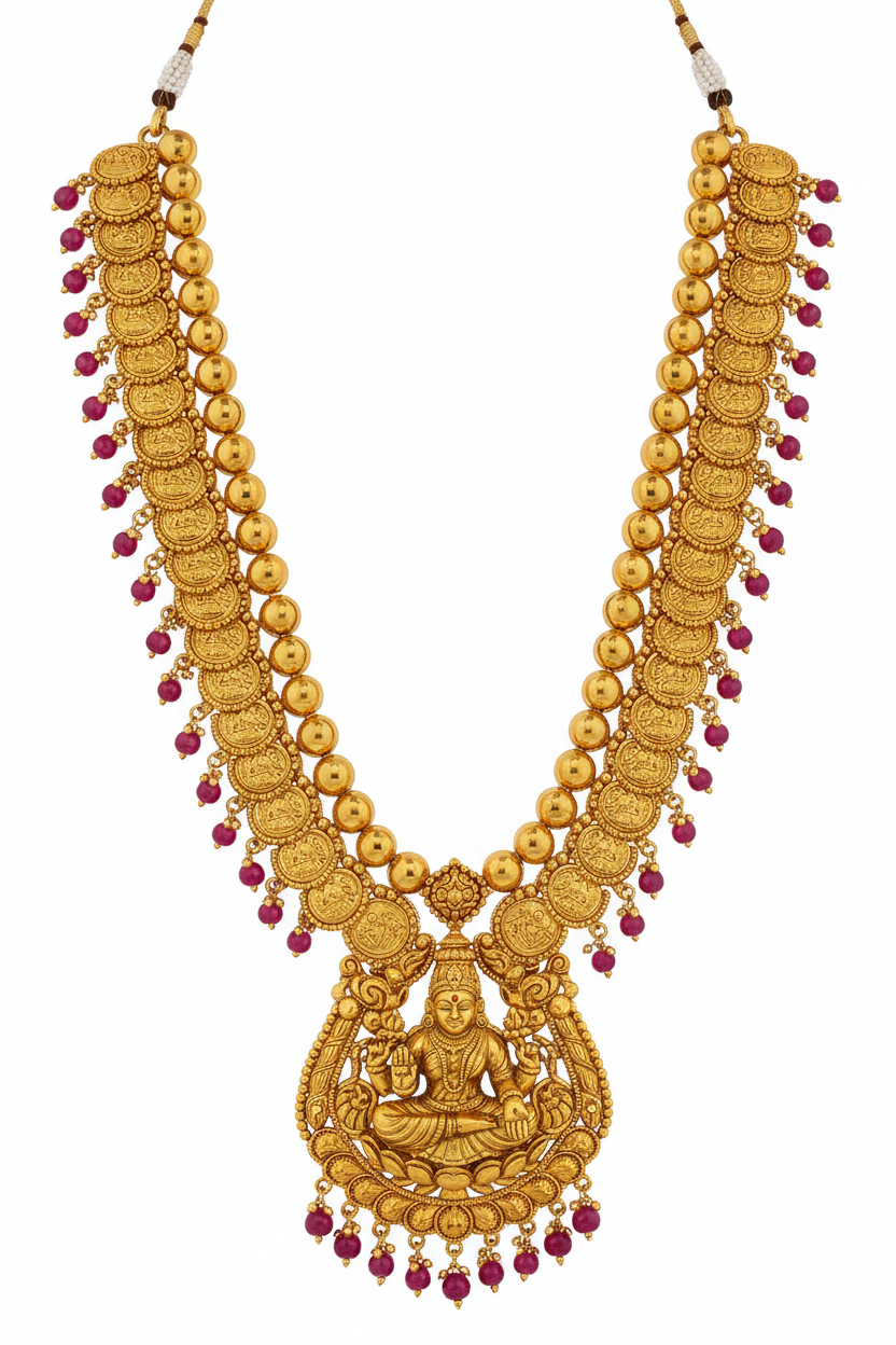 Nakashi Gold Bridal Necklace – Front View