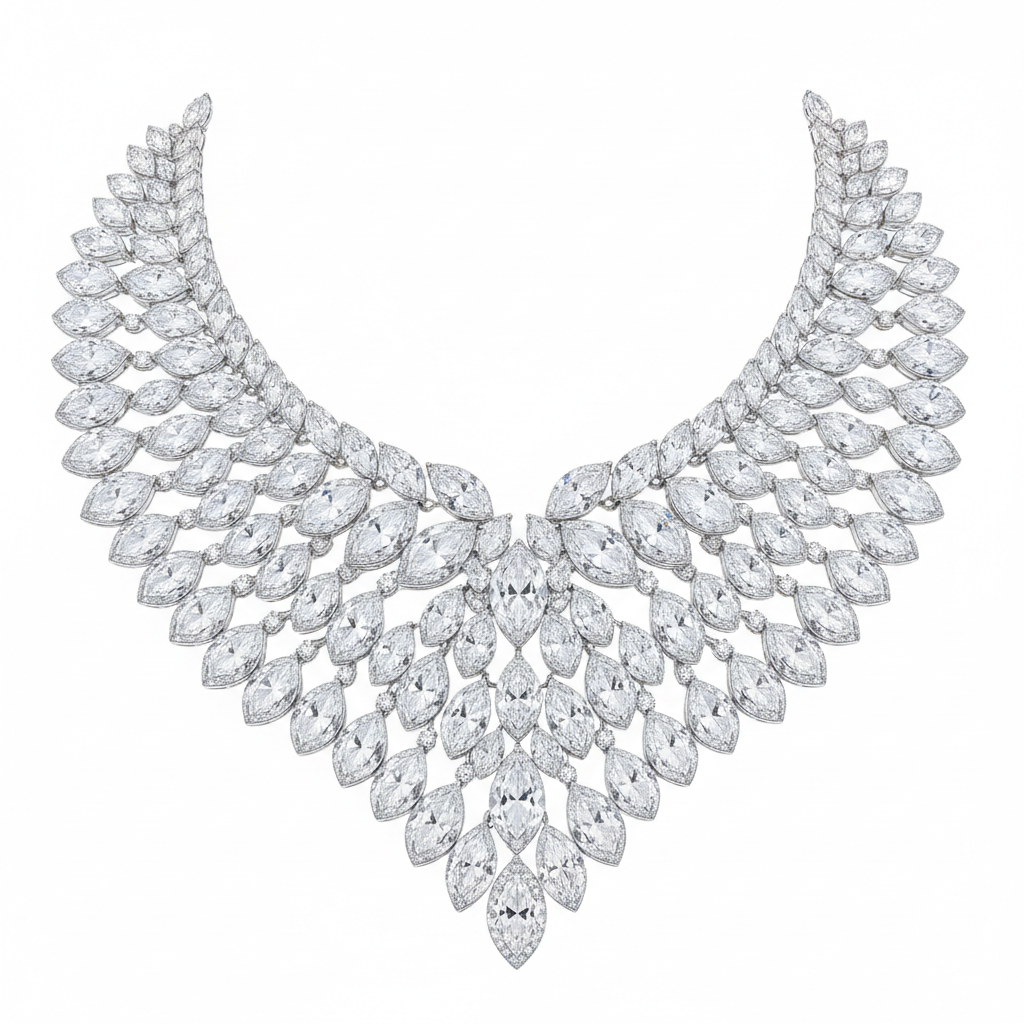 Pankh Dhara Diamond Necklace - Front View