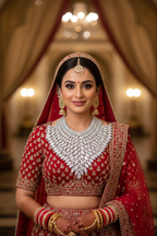 Pankh Dhara Diamond Necklace - Bridal Model