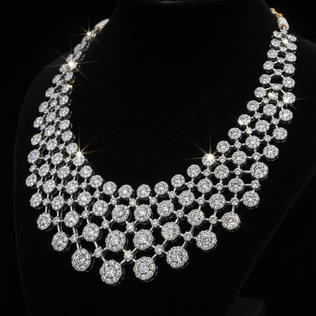 Eternal Sparkle Diamond Necklace – Side Angle