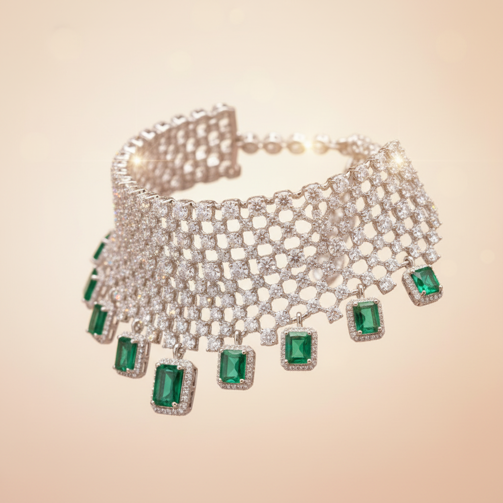 Jhanvi Bridal Diamond Choker – Side View