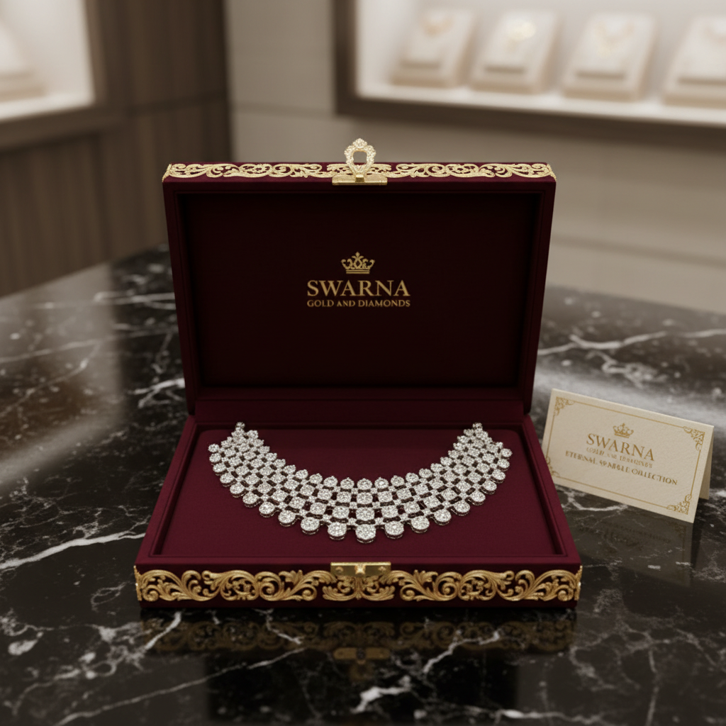 Eternal Sparkle Diamond Necklace - Swarna Packaging