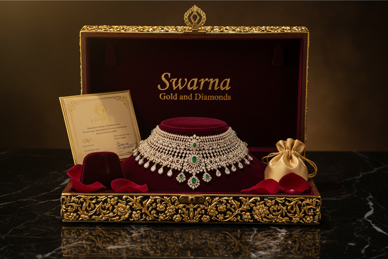 Swarna Gold and Diamonds – Grand Packaging with Floralis Diamond Choker