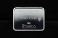 Back view of Swarna 20g Fine Silver Bar with hallmark and serial number