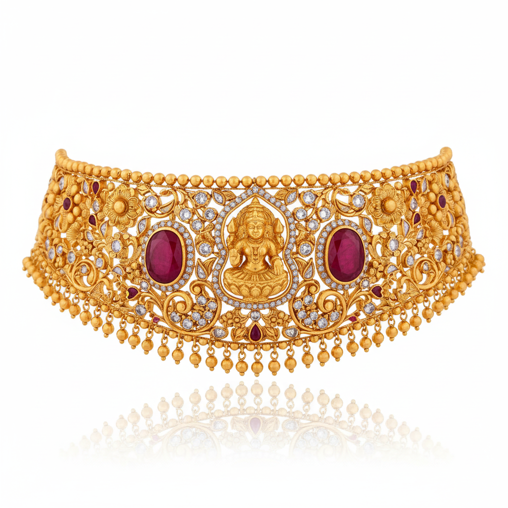 Jannat Gold Choker – Front View