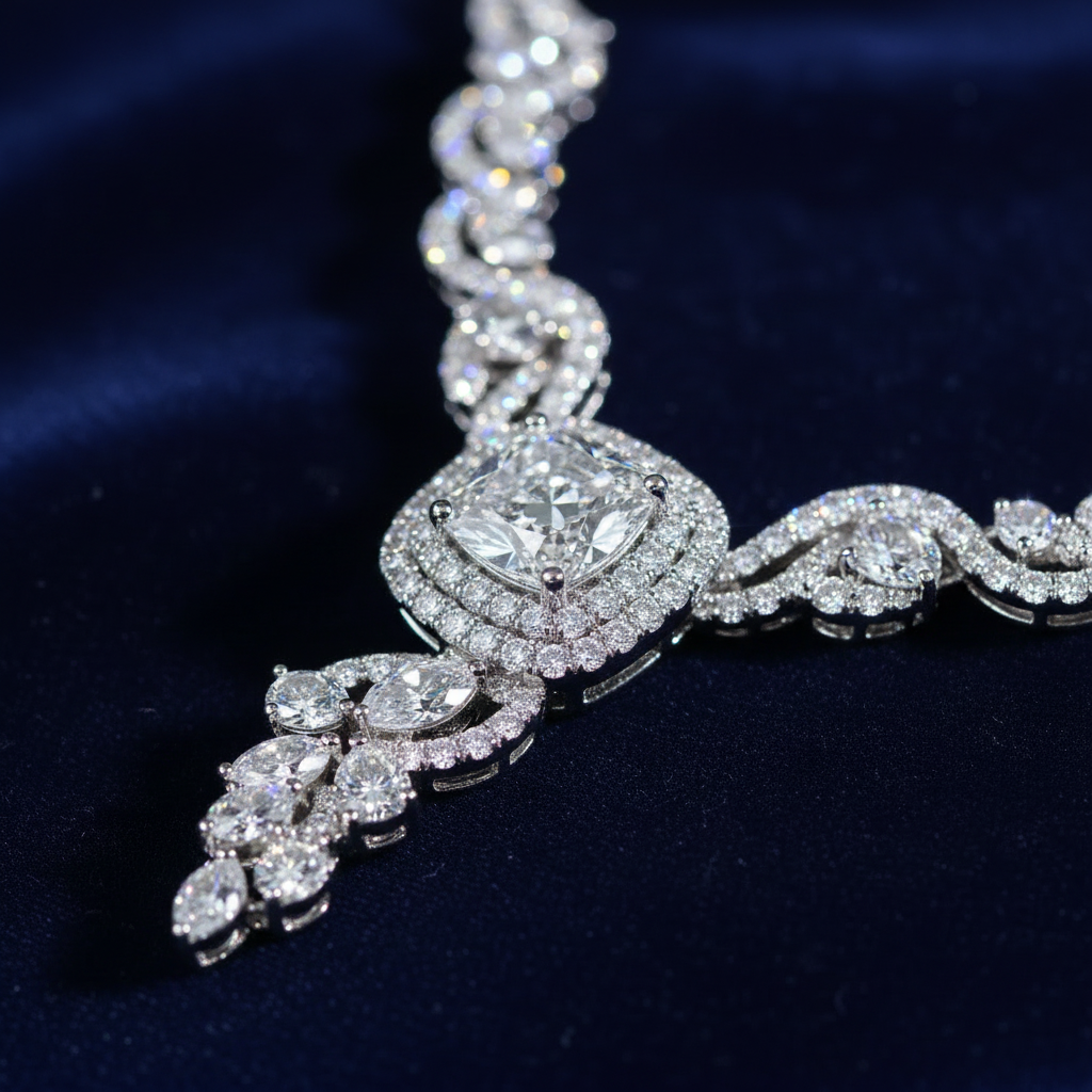 Eternal Diamond Necklace – 45 Degree Side Profile
