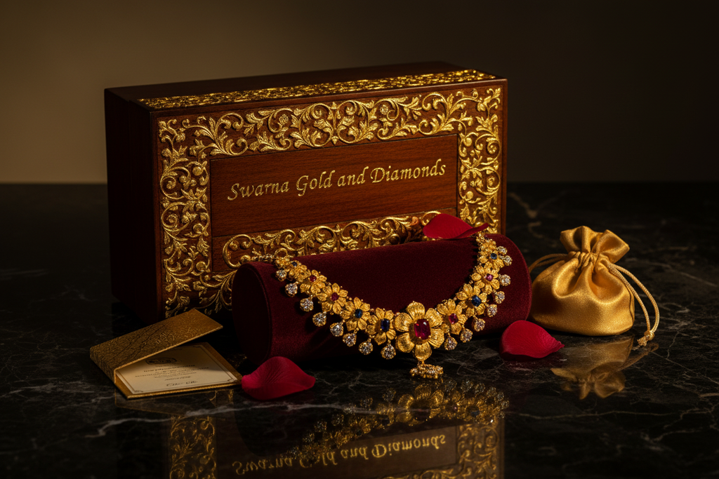 Swarna Gold and Diamonds – Grand Packaging with Orion Gold Necklace