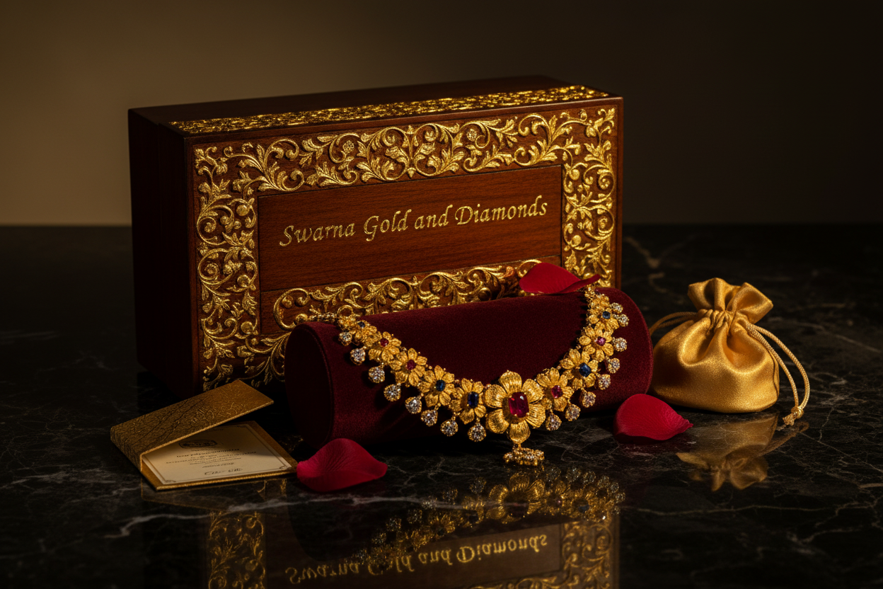 Swarna Gold and Diamonds – Grand Packaging with Orion Gold Necklace
