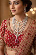 Veloria Drift Diamond Necklace - Bridal Model