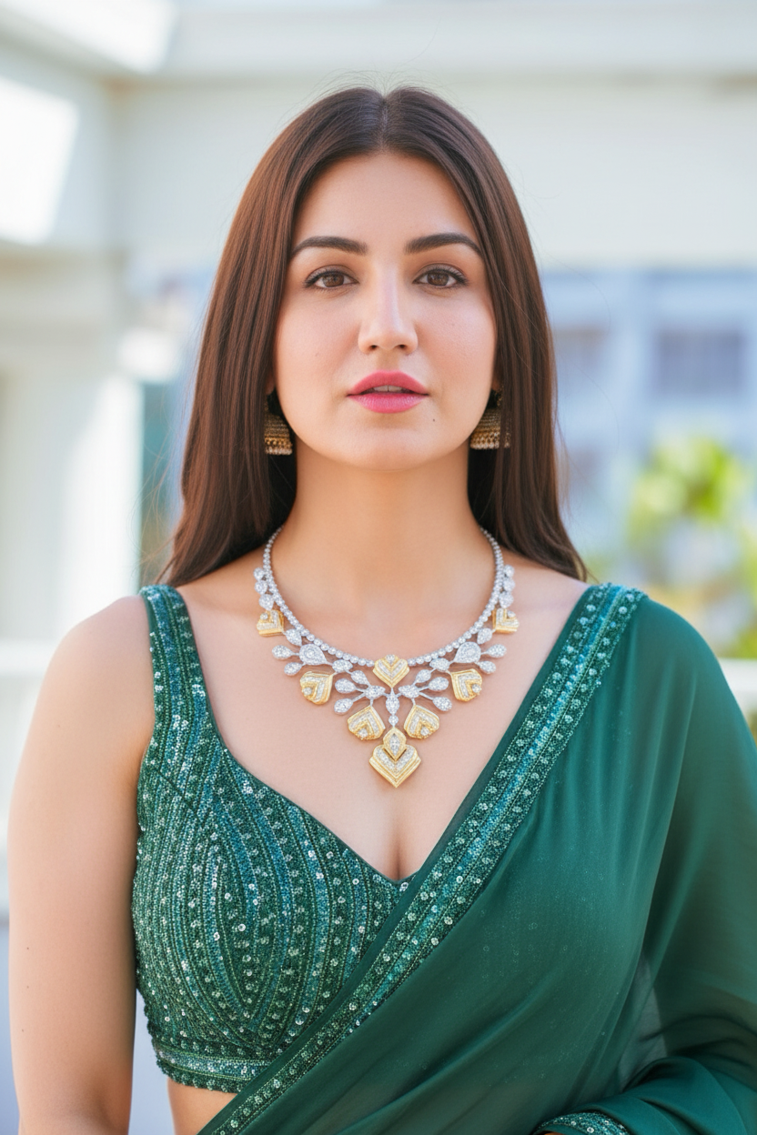 Swarna Diamonds Diamond Necklace - Front View