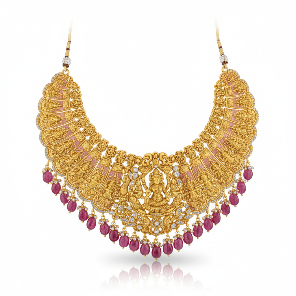 Vinitika Gold Necklace – Side Angle