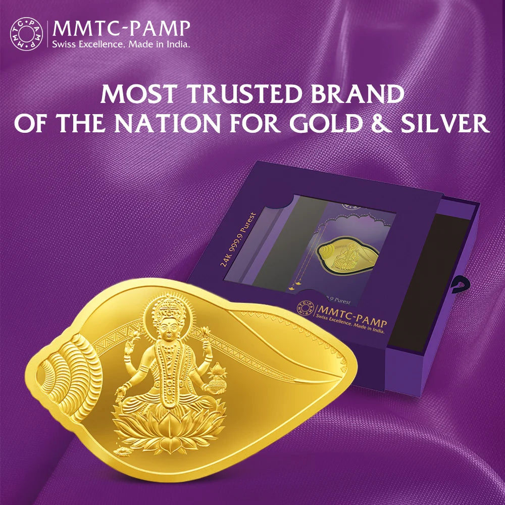 24K Purest 20 gm Shankh Laxmi Gold Bar - 24K (999.9+) - MMTC-PAMP