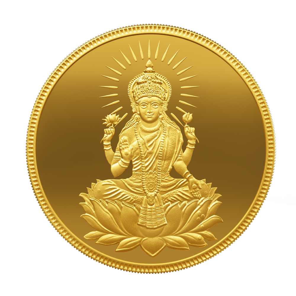 24K Purest 5 gm Laxmi Gold Coin - 24K (999.9+) - MMTC-PAMP