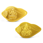 24K Purest 10 gm Lakshmi Ganesh Shankh Shape Gold Coin - 24K (999.9+)  - MMTC-PAMP
